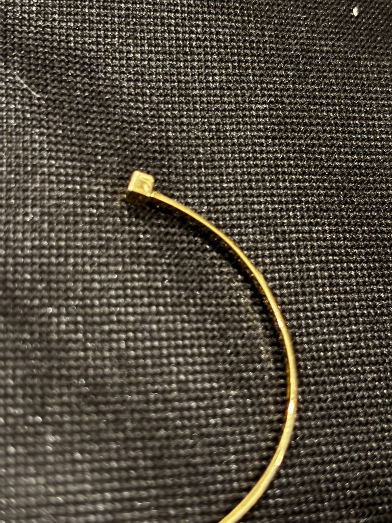 14k Solid Yellow Gold Italian Cube Cuff Bangle Bracelet — image 5 of 8